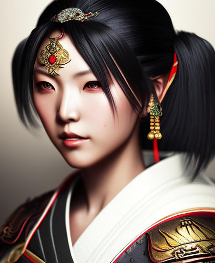 Female Samurai Digital Art By Robert Lancione Fine Art America 