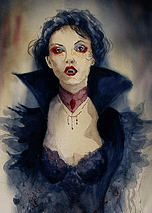 Female Vampire Painting by Steven Ponsford