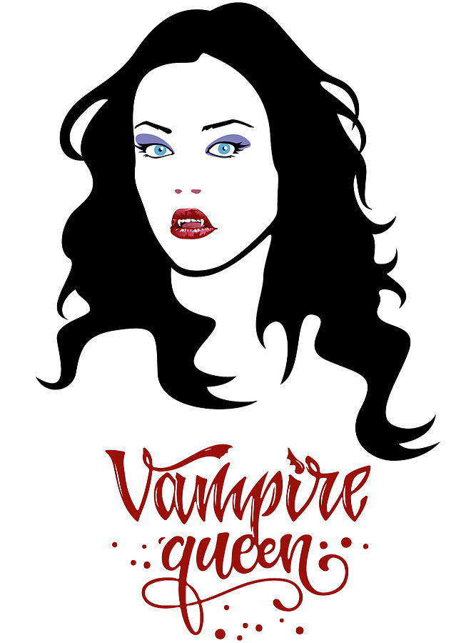 Female Vampire, Vampire Girl, Vampire Lady, Vampire Bite, Vampire Queen, Vampire Princess Digital Art by Mounir Khalfouf