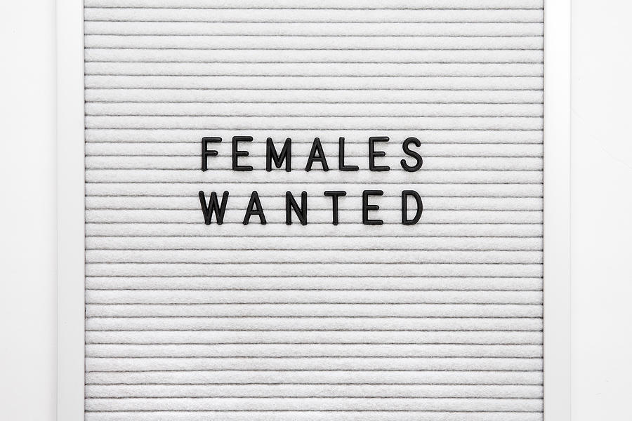 Females Wanted Letterboard Women At Work Photograph by Jena Ardell