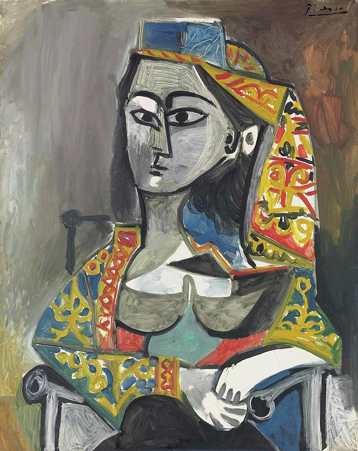 Femme au costume turc dans un fauteuil - 1955 Painting by Pablo Picasso ...