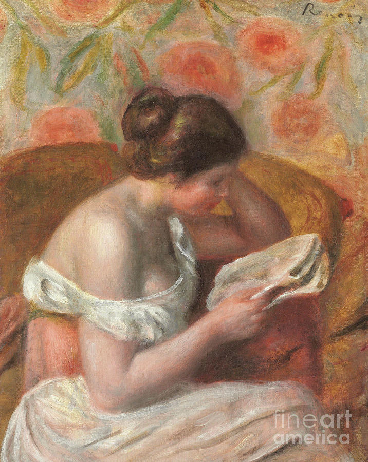 Femme lisant, 1891 by Renoir Painting by Pierre Auguste Renoir