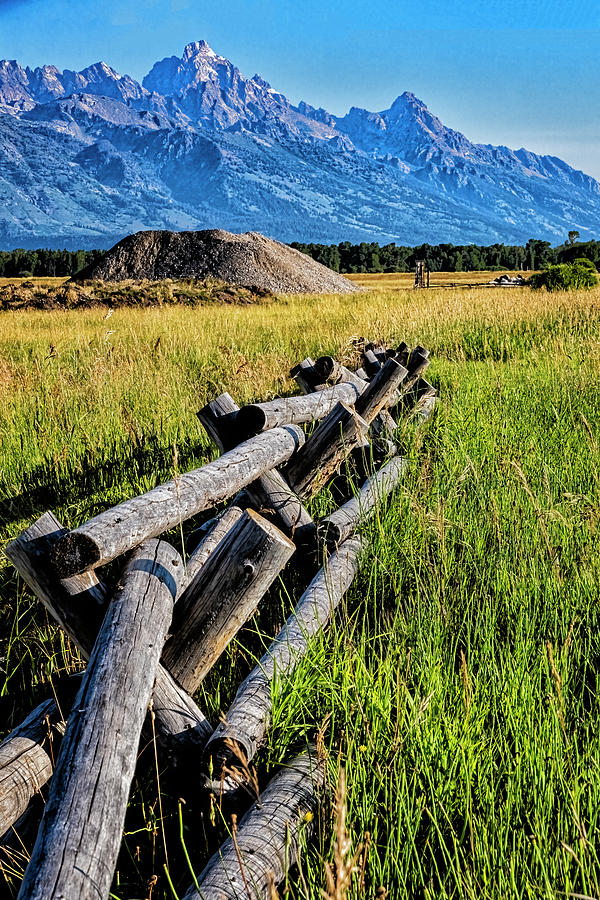 Fence And Grand Tetons Photograph by Tom Singleton
