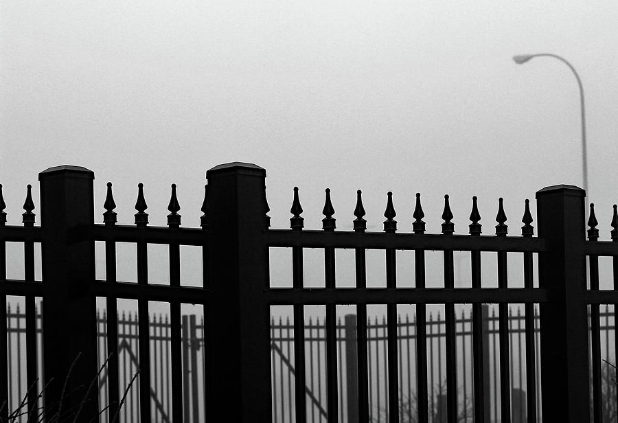Fence in Fog 081922 Photograph by Mary Bedy