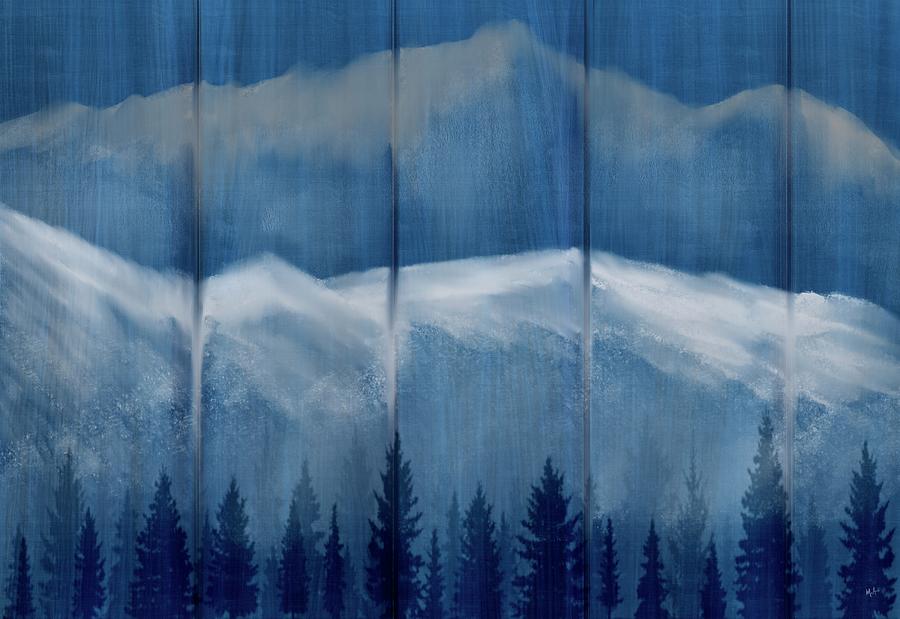 Fence Panel Mountain Painting by Mark Taylor