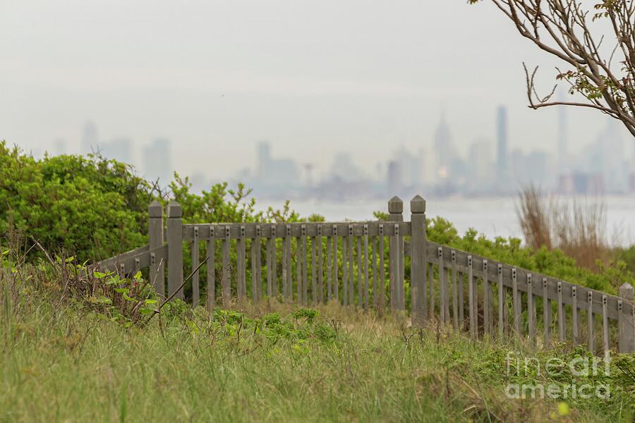 Fence with NYC in background Photograph by HG Photo - Pixels