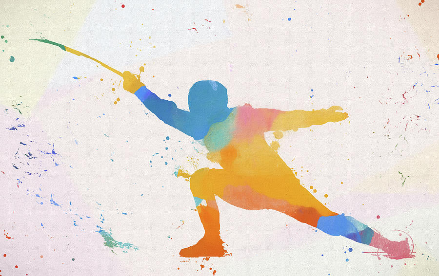 Fencer Color Splash Painting by Dan Sproul