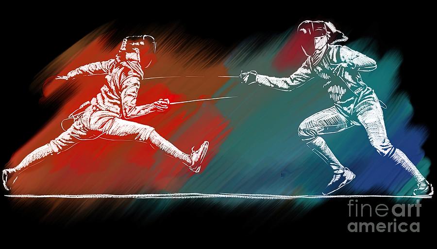 Fencing Painting by Gary Thompson Pixels