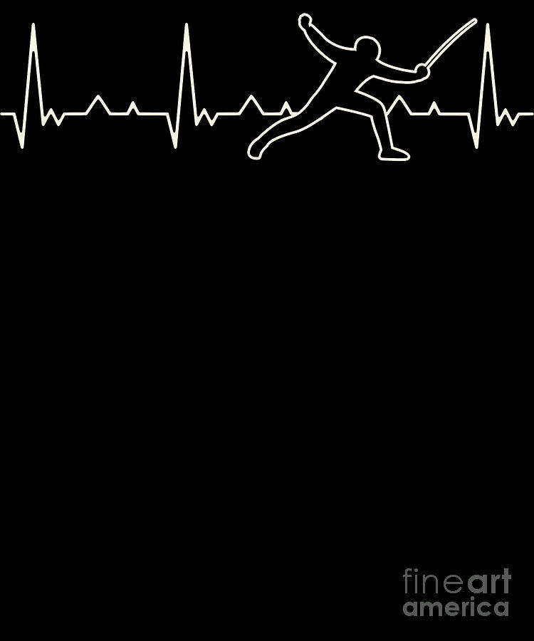 Fencing Heart Love EKG Pulse Beat Digital Art by Filip Schpindel | Fine ...