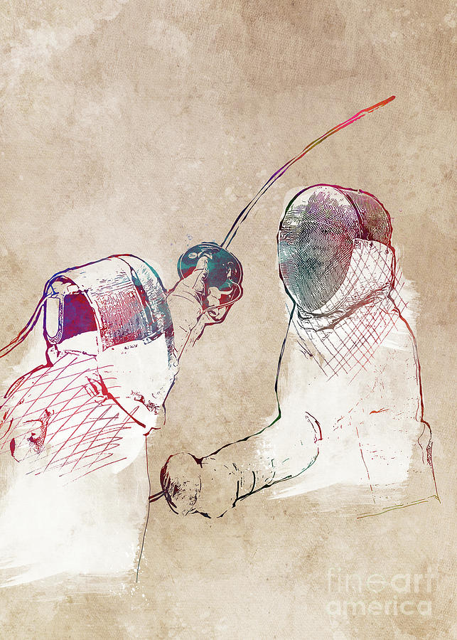 Fencing Sport Art #fencing #sport Digital Art by Justyna Jaszke JBJart