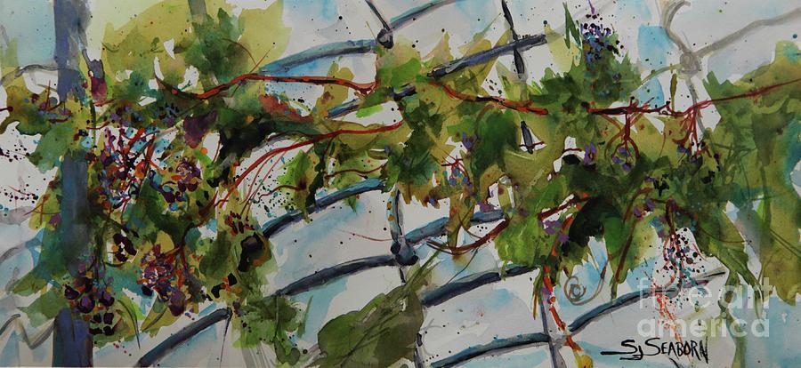 Fencing Vine Painting by Susan Seaborn