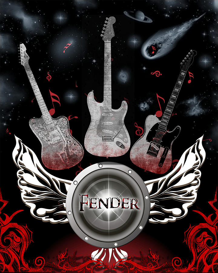 Fender Trilogy Digital Art by Michael Damiani