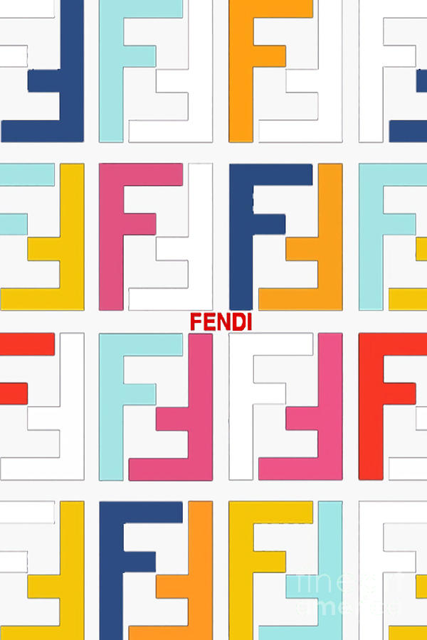 Fendi Colorful Pattern Digital Art by 