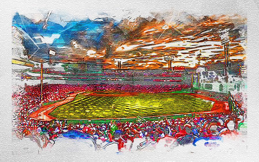 Fenway Park Baseball Stadium Mlb Boston Usa Mixed Media by Miller Ebony ...