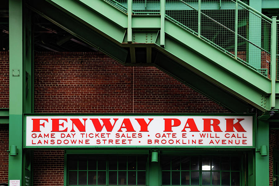 Fenway Park Stadium Sign - Lansdowne Street and Brookline Avenue T