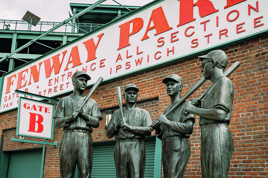 Fenway Park Teammates Statues Photograph by Gregory Ballos