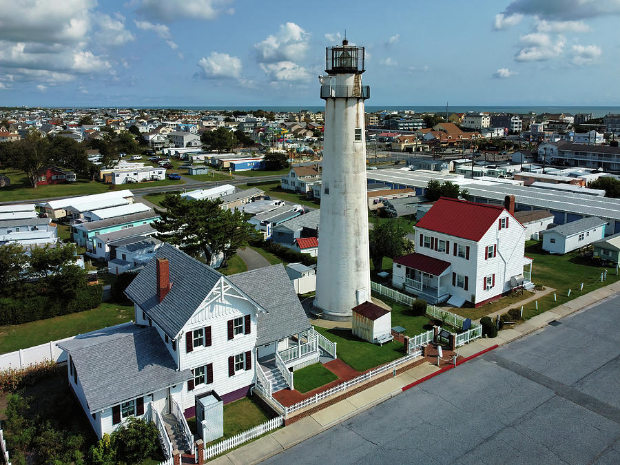 Fenwick Island Lighthouse Aerial View Photograph by Bill Swartwout
