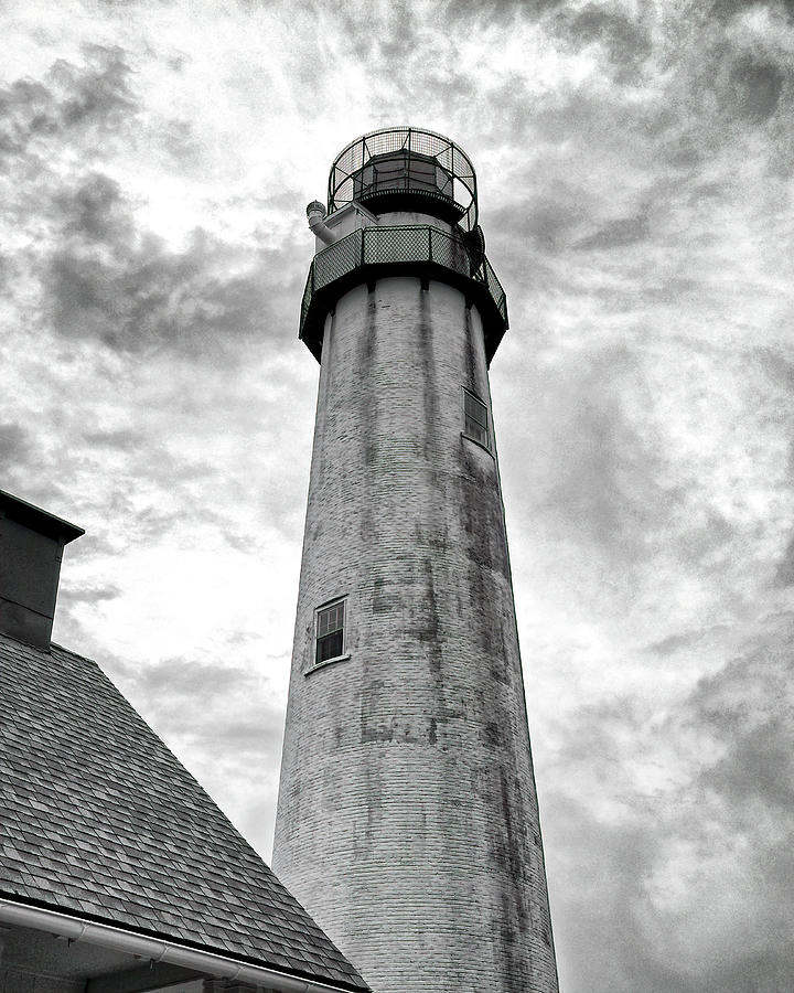 Fenwick Island Lighthouse Black and White Photograph by Bill Swartwout