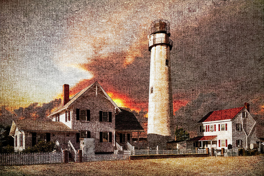 Fenwick Island Lighthouse Faded Canvas Photograph by Bill Swartwout