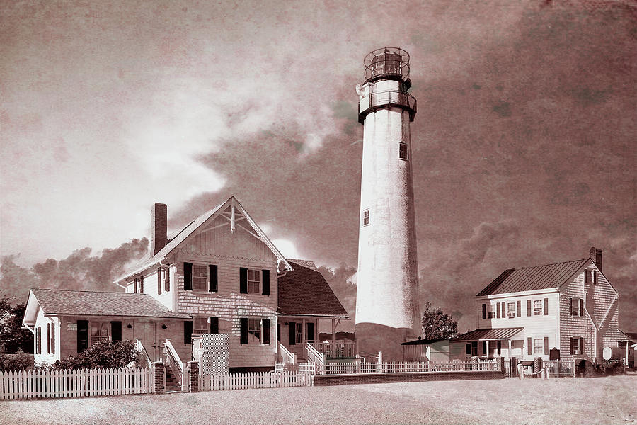 Fenwick Island Lighthouse Old Tyme Photo Photograph by Bill Swartwout