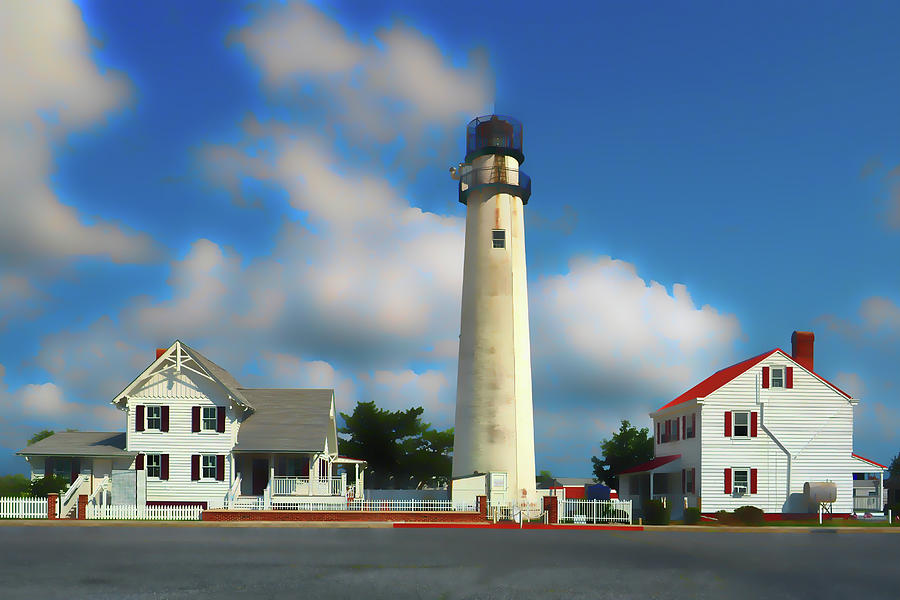 Fenwick Island Lighthouse Street View Abstract Photograph by Bill Swartwout