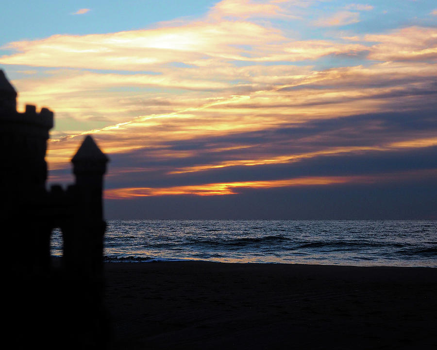 Fenwick Island Sunrise Sandcastle Silhouette Photograph