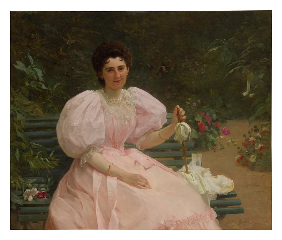 Ferdinand Bassot French 19th century Pretty in Pink Painting by Arpina ...