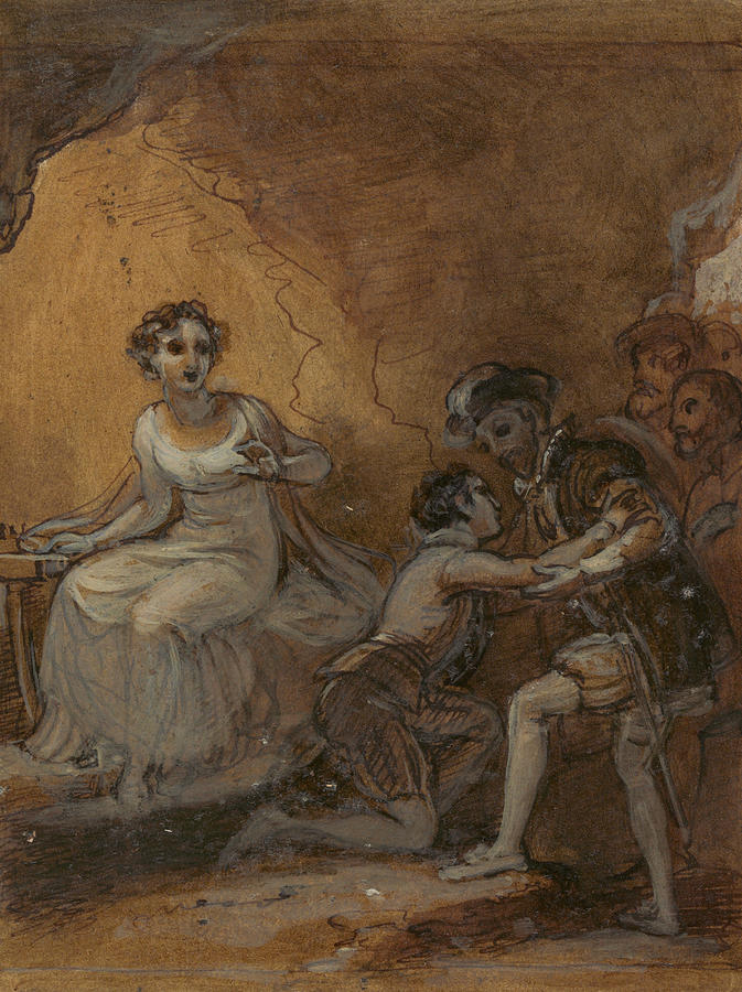 Ferdinand Reunited with his Father Drawing by Robert Smirke