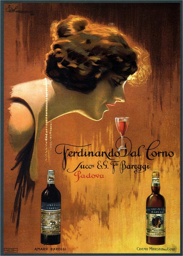 Ferdinando Dal Corno Padova - Art Nouveau -  Vintage Wine Advertisement  Poster Digital Art by Studio Grafiikka