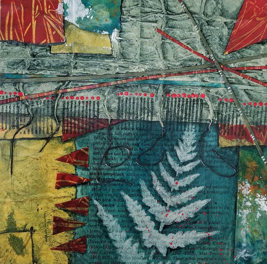 Colors Yellow Mixed Media - Fern by Laura Lein-Svencner