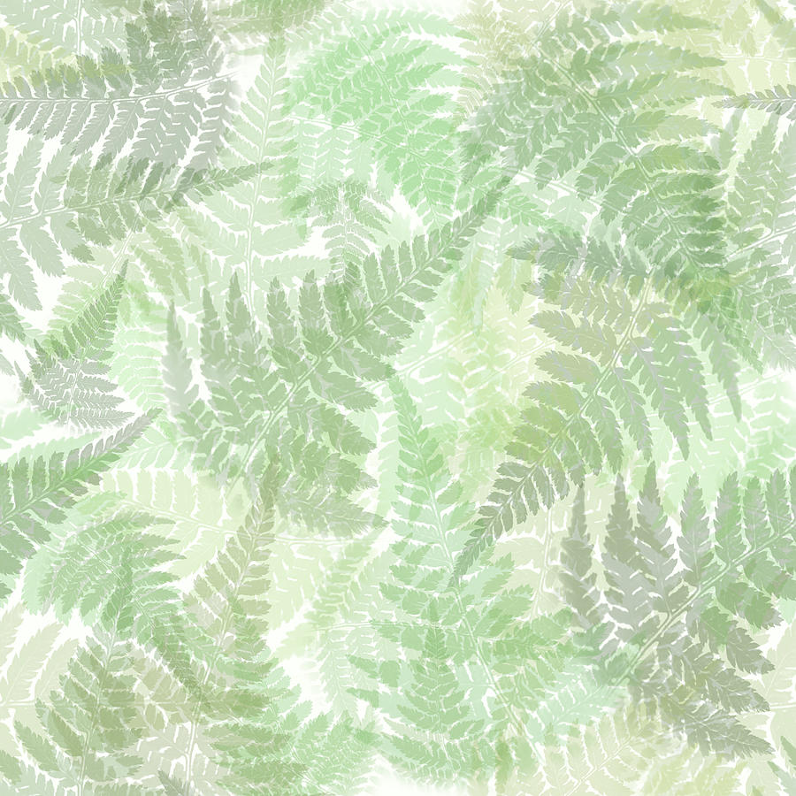 Abstract Mixed Media - Fern Leaf Pattern by Christina Rollo