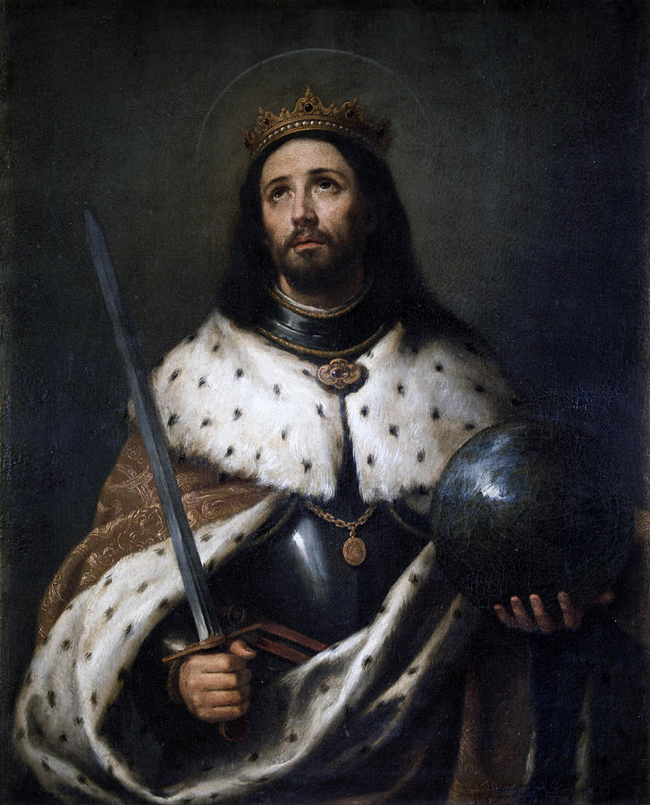 Fernando IIi the Saint King Of Castilla Y Leon, Years 1217-1252. Born In Valparaiso -zamora- In... Painting by Bartolome Esteban Murillo -1618-1682-