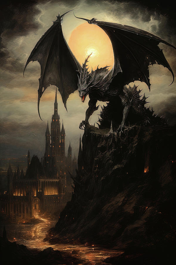 Fernyiges, the Lord of Black Dragons - 01 Painting by AM FineArtPrints