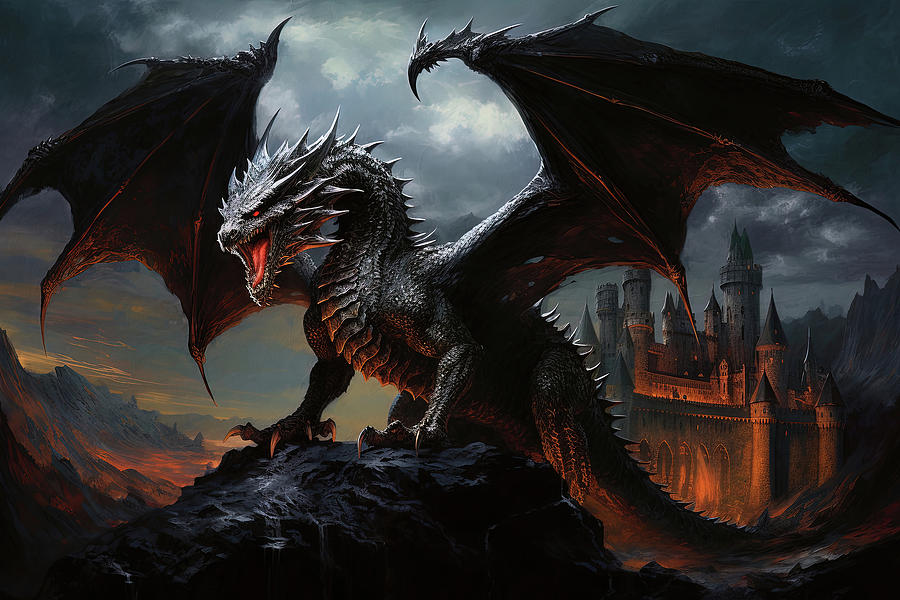 Fernyiges, the Lord of Black Dragons - 02 Painting by AM FineArtPrints