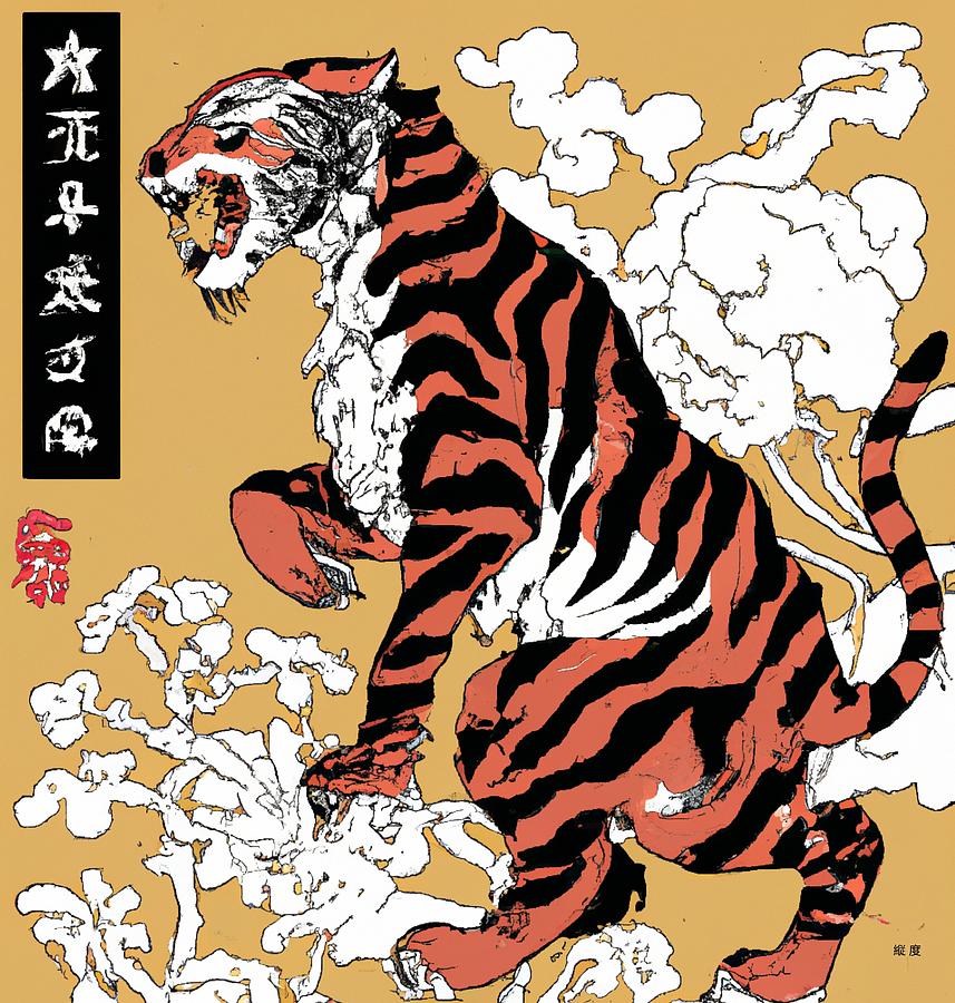 Ferocious Tiger Digital Art by Hiroshi Yoshido - Fine Art America