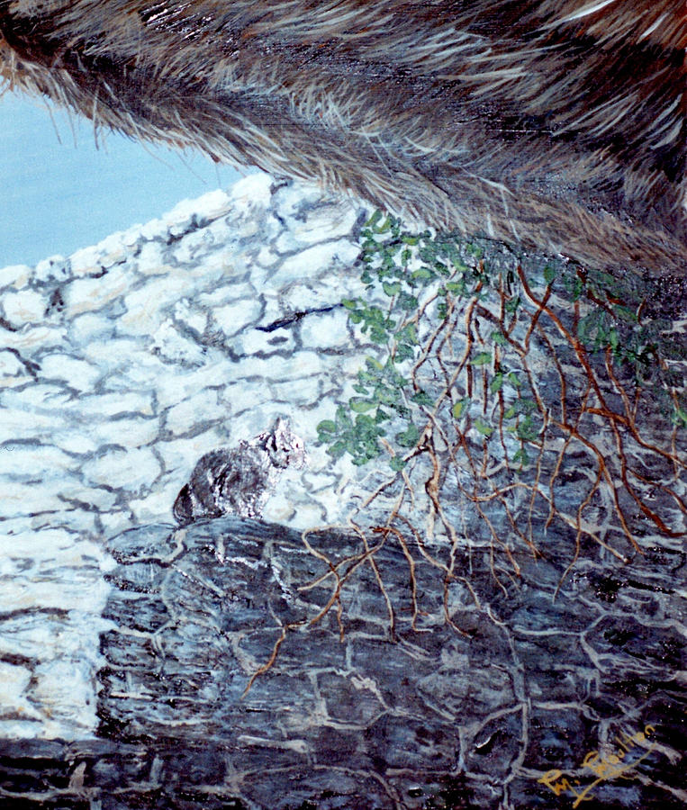Ferral Cat In Javea Old Town Painting by Mackenzie Moulton
