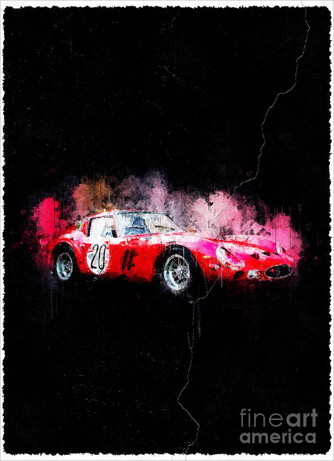 Ferrari 250 Gto Ferrari Super Red Mixed Media by Ola Kunde - Fine Art ...