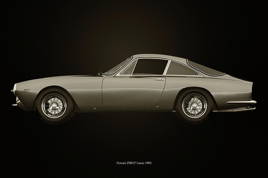 Ferrari 250GT Lusso 1963 Black and White Photograph by Jan Keteleer