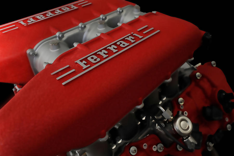Ferrari 458 Italia Coupe Engine Mixed Media by Marvin Blaine