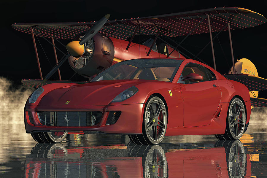 Ferrari 599 GTB Buffing Up the Performance Cars Digital Art by Jan Keteleer