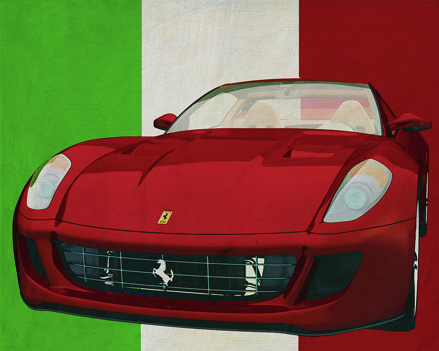 Ferrari 599 GTB Fiorano from 2006 the sports car with Italian roots Painting by Jan Keteleer