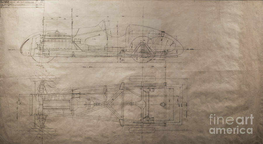 Ferrari Auto Avio Costruzioni Original Blueprint Drawing by M G Whittingham