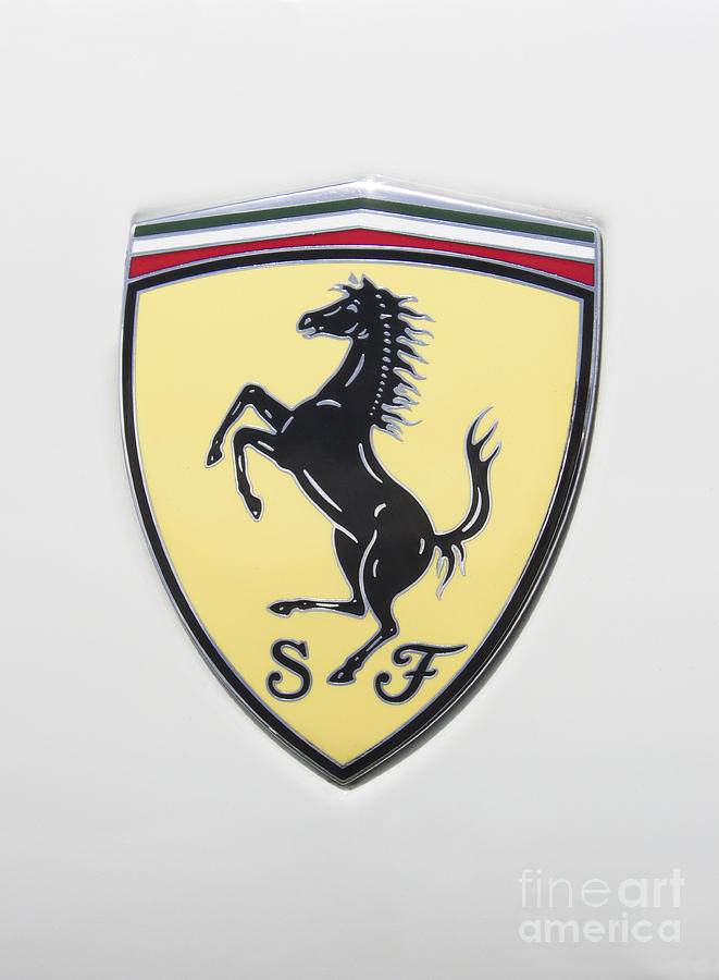 Car Photograph - Ferrari Badge by Ella Kaye Dickey