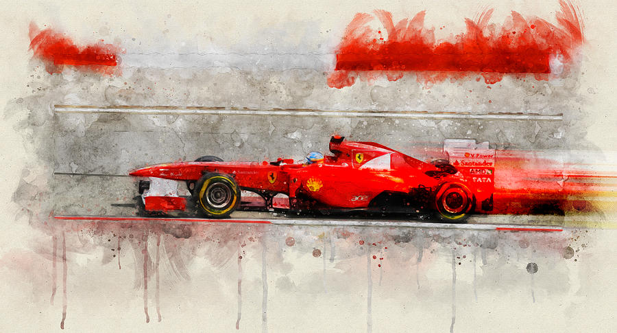 Ferrari F1 2011 Digital Art by Geir Rosset