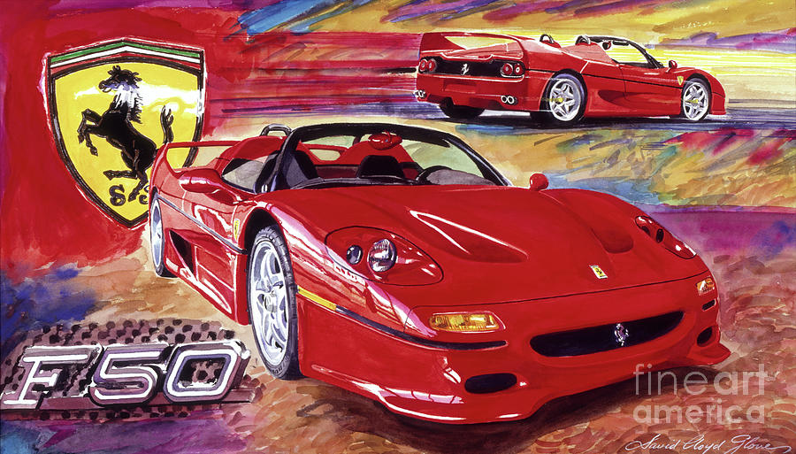 Ferrari F50 Painting by David Lloyd Glover