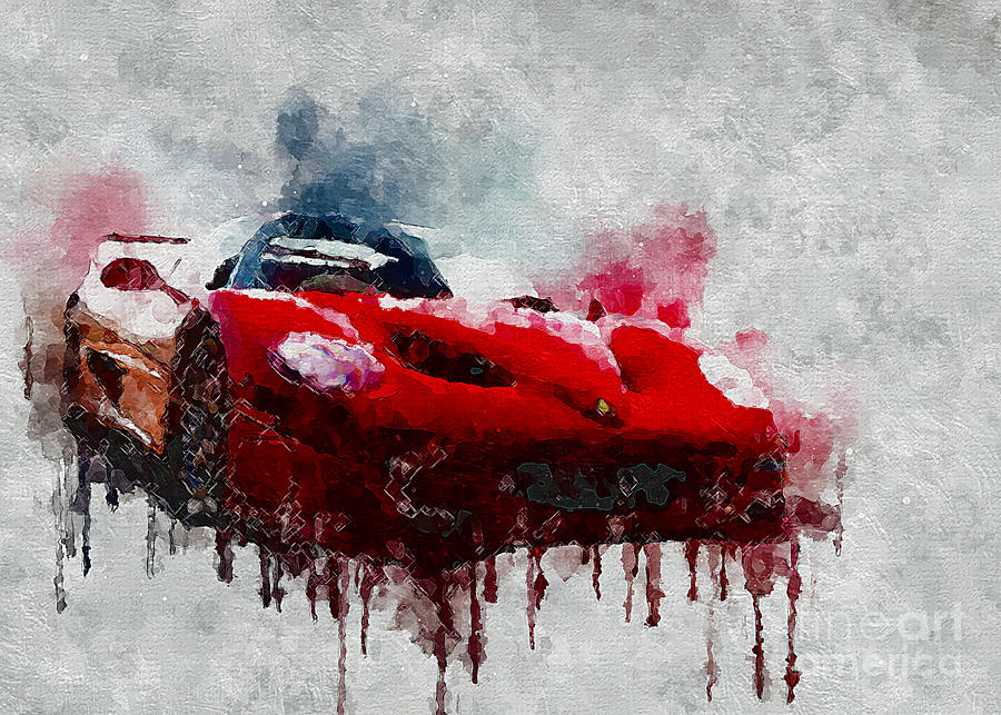 Ferrari F50 Red Sport Super Digital Art by Marietta Beatty - Fine Art ...