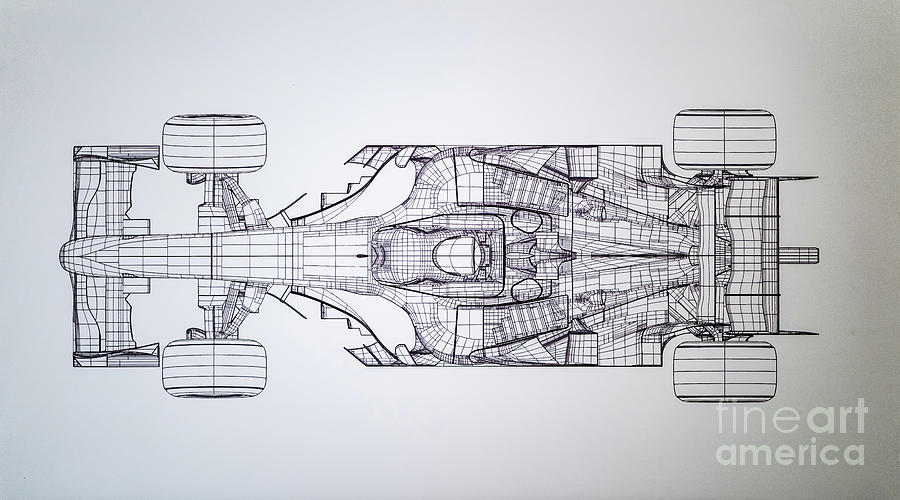 Ferrari Formula F1 Original Blueprint 2007 Drawing by M G Whittingham