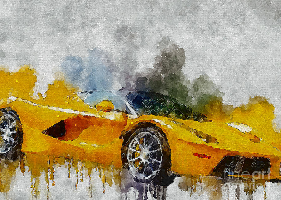 Ferrari Laferrari Aperta Yellow Sport Super Digital Art by Marietta ...