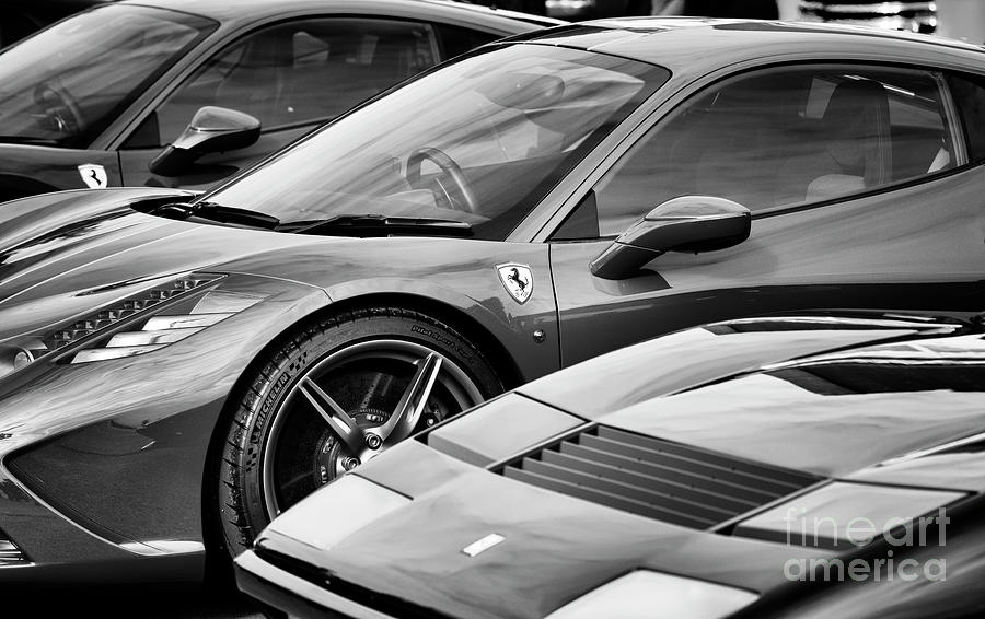 Ferrari Monochrome Photograph by Tim Gainey