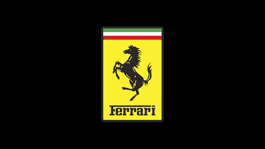 Ferrari Scuderia Official Logo - Emblem - Race - Black Digital Art by ...